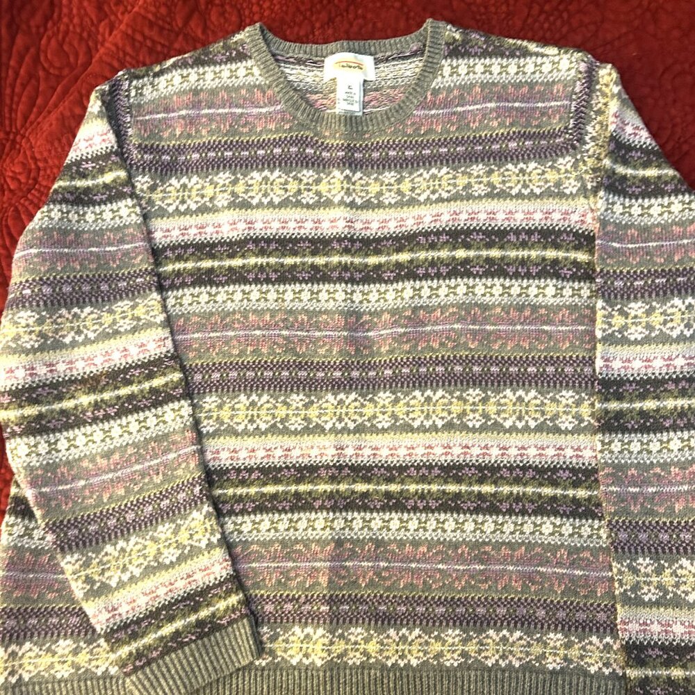 Talbots Women Multi colored Stripe Sweater, SZ XL
